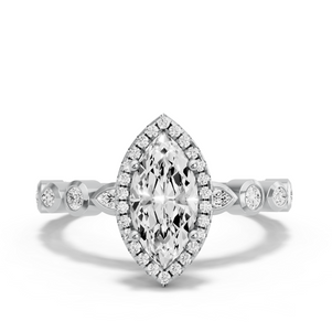Image for Marquise Pave Halo Ring with Alternating Marquise band