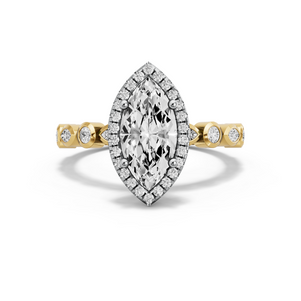 Image for Marquise Pave Halo Ring with Alternating Marquise band