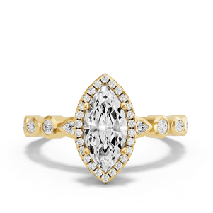 Image for Marquise Pave Halo Ring with Alternating Marquise band
