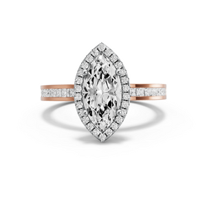 Image for Marquise Pave Halo Ring with Channel band