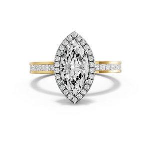 Image for Marquise Pave Halo Ring with Channel band