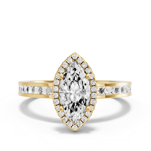 Image for Marquise Pave Halo Ring with Channel band