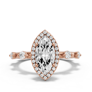 Image for Marquise Pave Halo Ring with Floating Station band
