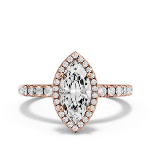 Image for Marquise Pave Halo Ring with French Pave band