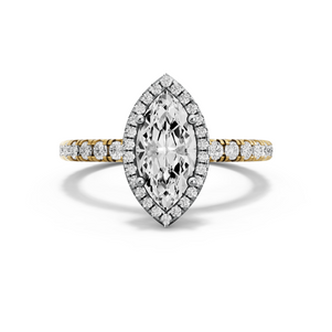 Image for Marquise Pave Halo Ring with French Pave band