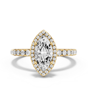 Image for Marquise Pave Halo Ring with French Pave band