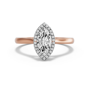 Image for Marquise Pave Halo Ring with Knife Edge Cathedral band
