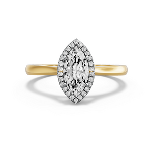 Image for Marquise Pave Halo Ring with Knife Edge Cathedral band