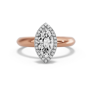 Image for Marquise Pave Halo Ring with Knife Edge Solitaire band