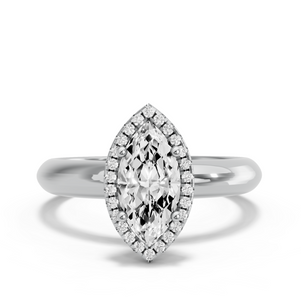 Image for Marquise Pave Halo Ring with Knife Edge Solitaire band