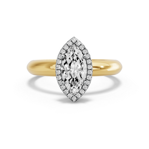 Image for Marquise Pave Halo Ring with Knife Edge Solitaire band