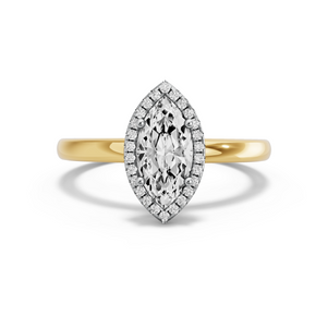 Image for Marquise Pave Halo Ring with Solitaire band
