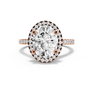 Image for Oval Pave Halo Ring with Cathedral Pave band