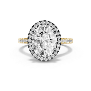 Image for Oval Pave Halo Ring with Cathedral Pave band