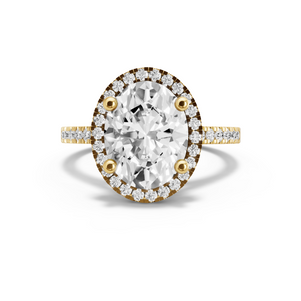 Image for Oval Pave Halo Ring with Cathedral Pave band