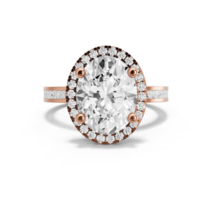 Image for Oval Pave Halo Ring with Channel band