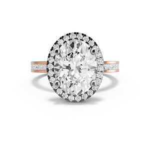 Image for Oval Pave Halo Ring with Channel band