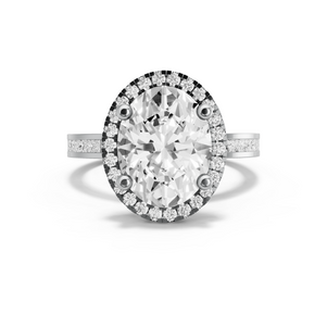 Image for Oval Pave Halo Ring with Channel band