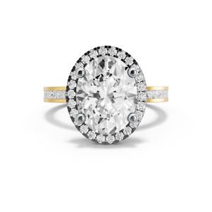 Image for Oval Pave Halo Ring with Channel band