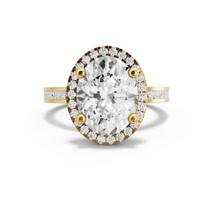 Image for Oval Pave Halo Ring with Channel band
