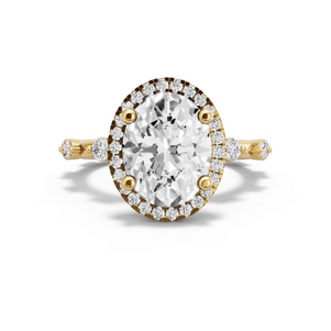 Image for Oval Pave Halo Ring with Floating Station band