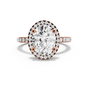 Image for Oval Pave Halo Ring with French Pave band
