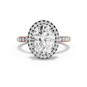 Image for Oval Pave Halo Ring with French Pave band