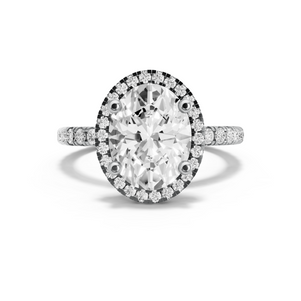 Image for Oval Pave Halo Ring with French Pave band