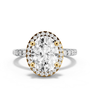 Image for Oval Pave Halo Ring with French Pave band