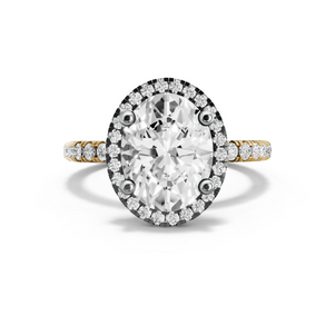 Image for Oval Pave Halo Ring with French Pave band
