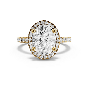 Image for Oval Pave Halo Ring with French Pave band