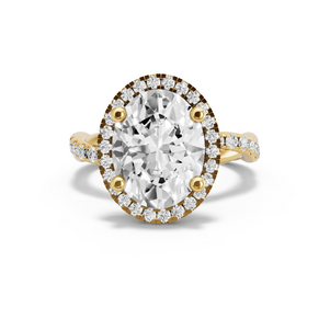 Image for Oval Pave Halo Ring with Rope Pave band