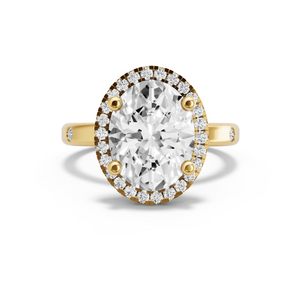 Image for Oval Pave Halo Ring with Sleek Accent band