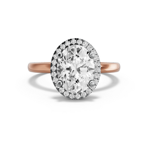 Image for Oval Pave Halo Ring with Solitaire band
