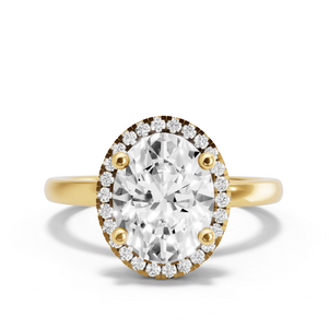 Image for Oval Pave Halo Ring with Solitaire band