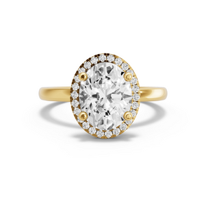 Image for Oval Pave Halo Ring with Solitaire band