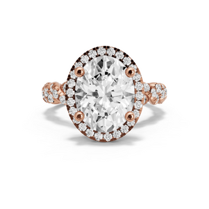 Image for Oval Pave Halo Ring with Twist Pave band