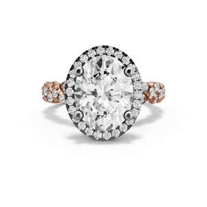 Image for Oval Pave Halo Ring with Twist Pave band