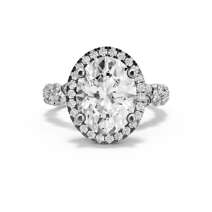 Image for Oval Pave Halo Ring with Twist Pave band