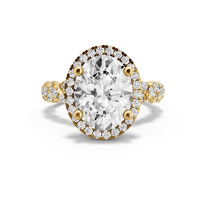 Image for Oval Pave Halo Ring with Twist Pave band