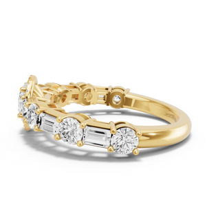Image for Pear Pave Halo Ring with Alternating Baguette band