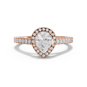 Image for Pear Pave Halo Ring with Cathedral Pave band