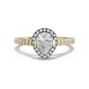 Image for Pear Pave Halo Ring with Cathedral Pave band