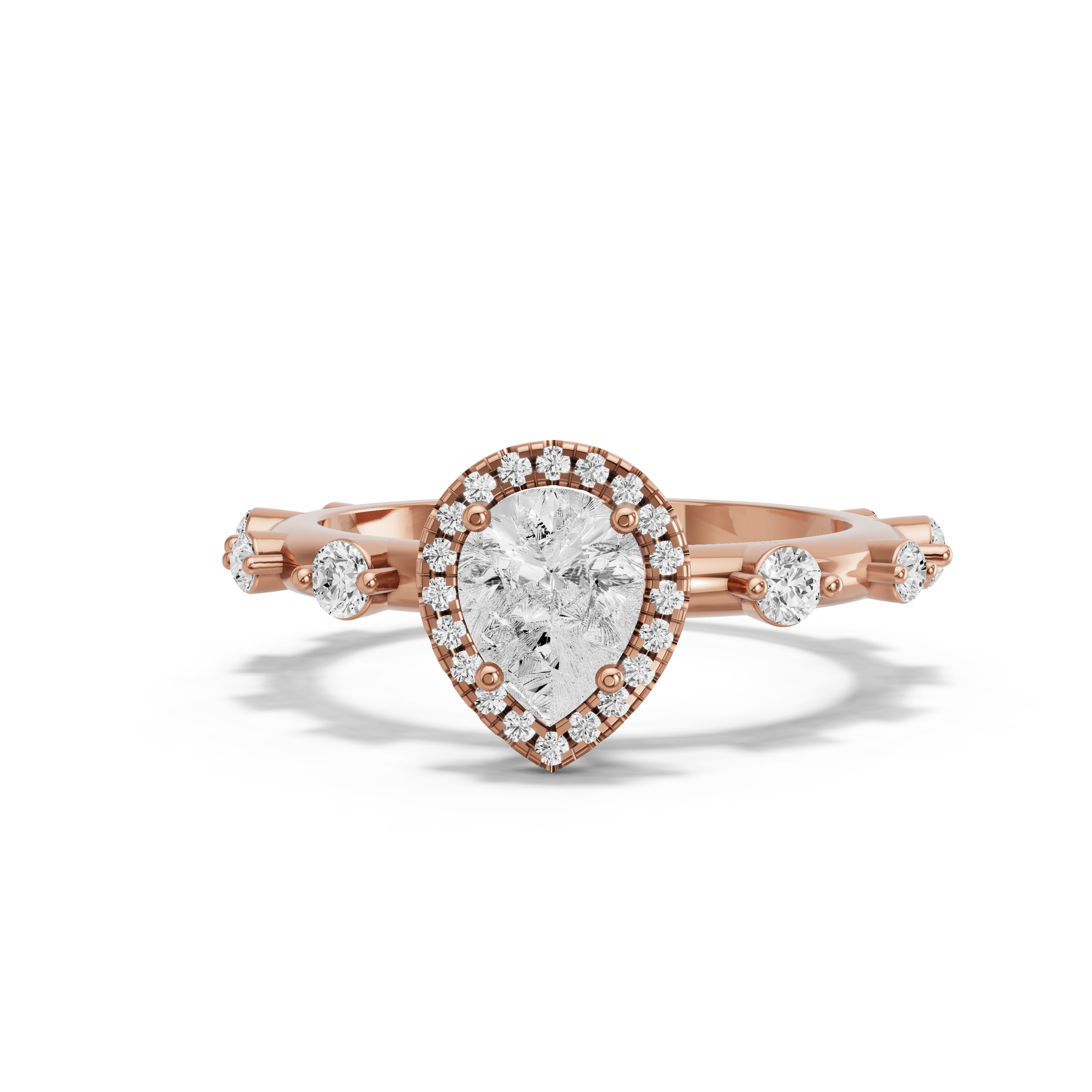Image for pear-pave-halo-ring-with-floating-station-band-in-18k-rose-gold