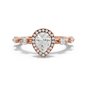 Image for Pear Pave Halo Ring with Floating Station band