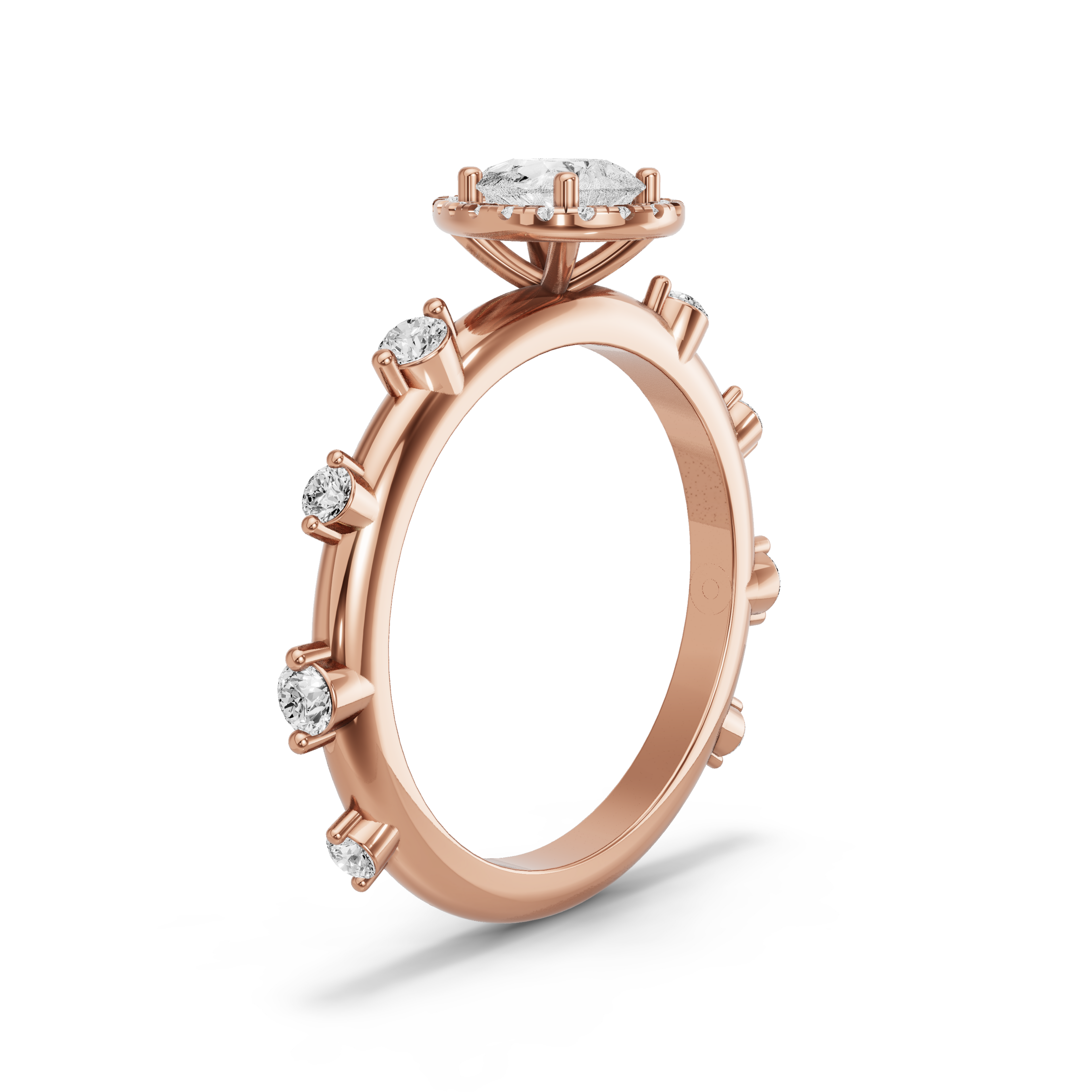 Image for pear-pave-halo-ring-with-floating-station-band-in-18k-rose-gold