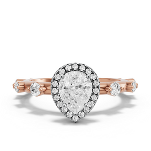 Image for Pear Pave Halo Ring with Floating Station band