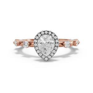 Image for Pear Pave Halo Ring with Floating Station band