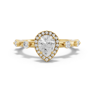 Image for Pear Pave Halo Ring with Floating Station band