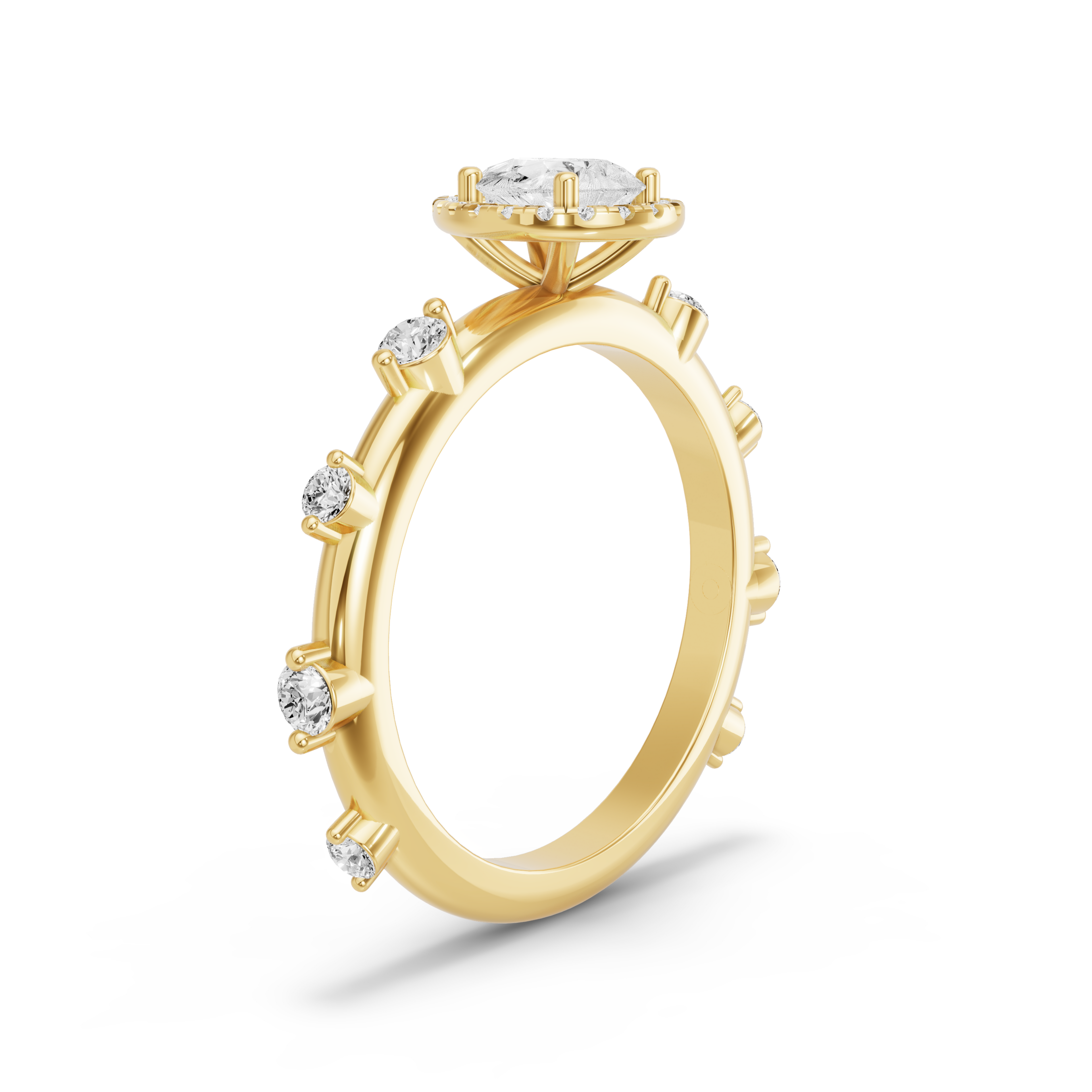 Image for pear-pave-halo-ring-with-floating-station-band-in-18k-yellow-gold